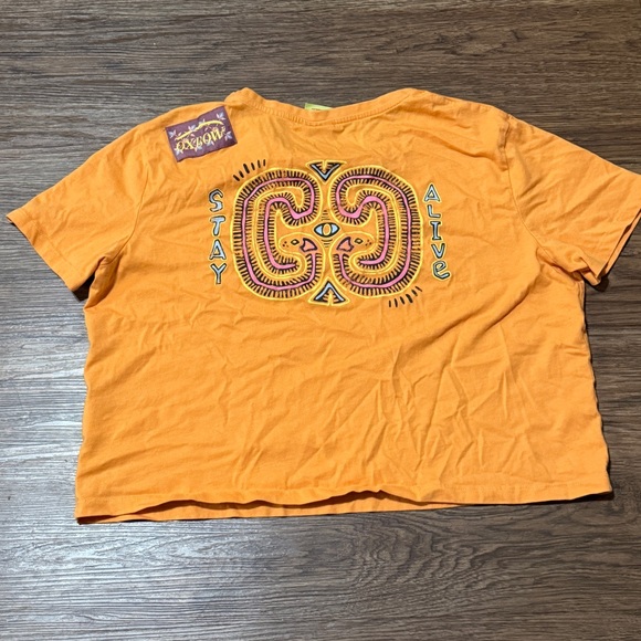 OXBOW Womens Tisurf Cropped Printed Short Sleeve T Shirt Orange Large - Picture 12 of 14